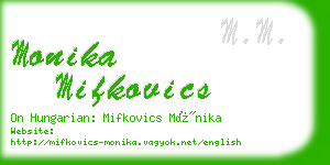 monika mifkovics business card